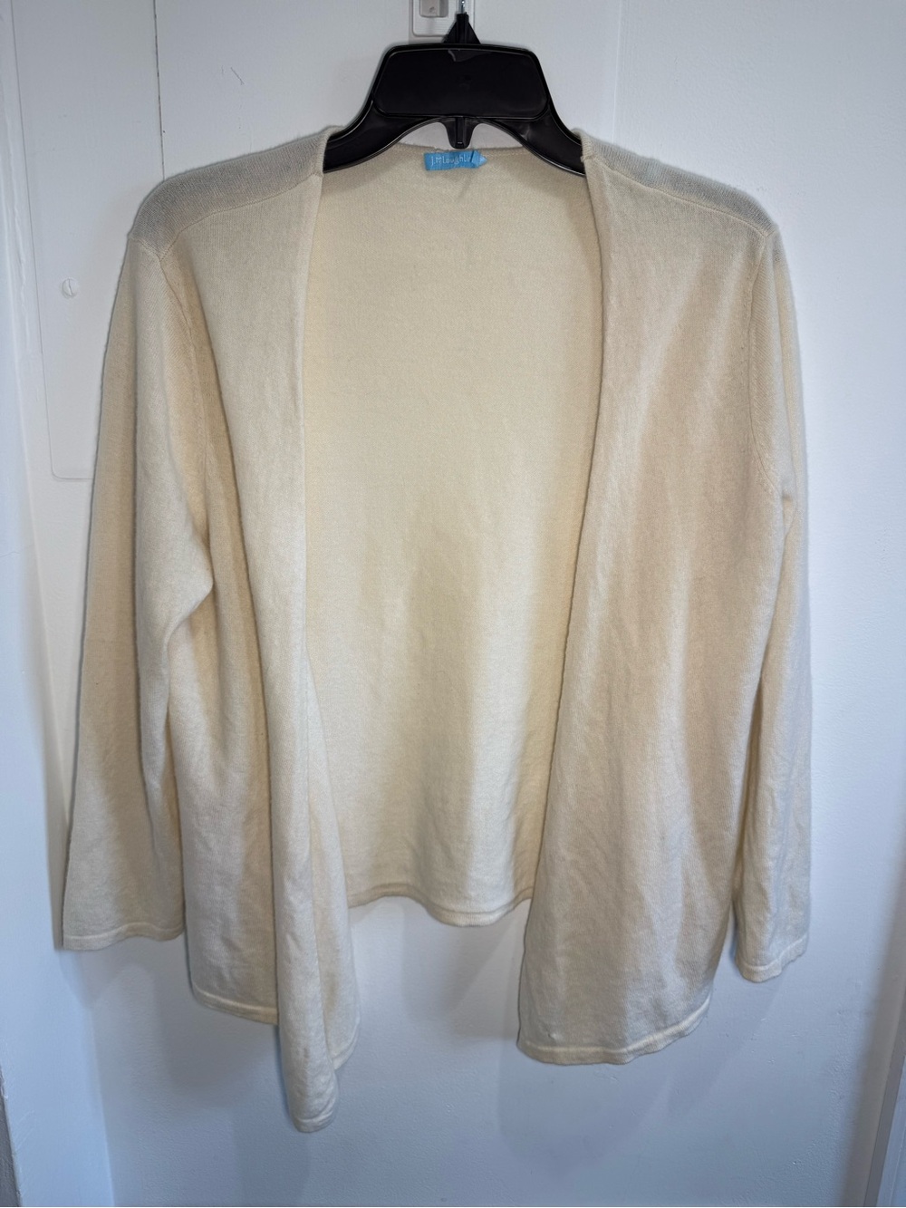 J. McLaughlin Cashmere Cream Open-Front Cardigan